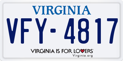 VA license plate VFY4817