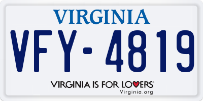 VA license plate VFY4819