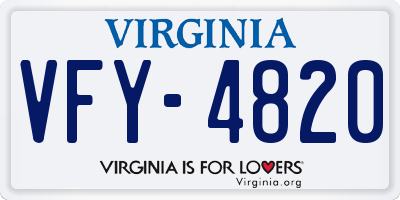 VA license plate VFY4820
