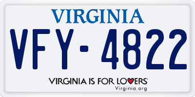 VA license plate VFY4822