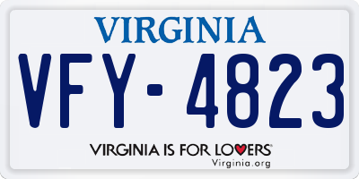 VA license plate VFY4823