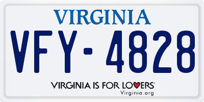 VA license plate VFY4828