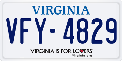 VA license plate VFY4829