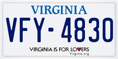 VA license plate VFY4830