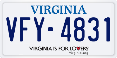 VA license plate VFY4831