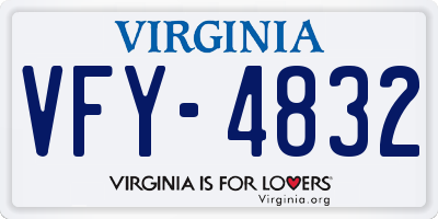 VA license plate VFY4832