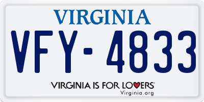 VA license plate VFY4833