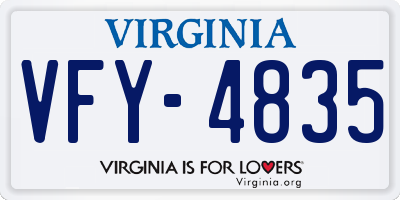 VA license plate VFY4835