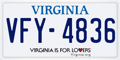 VA license plate VFY4836