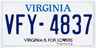 VA license plate VFY4837