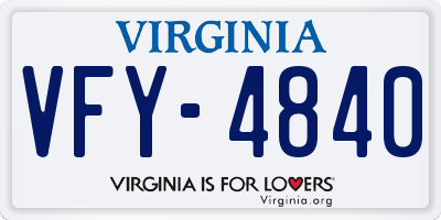 VA license plate VFY4840