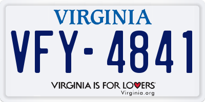 VA license plate VFY4841