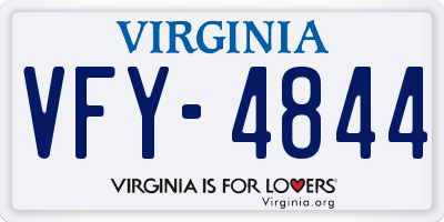 VA license plate VFY4844