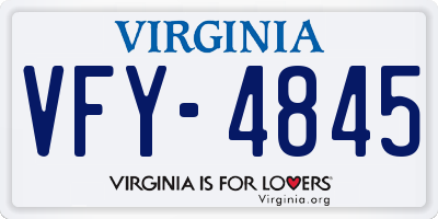VA license plate VFY4845