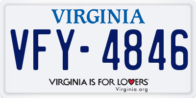 VA license plate VFY4846
