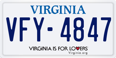 VA license plate VFY4847