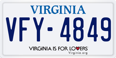 VA license plate VFY4849