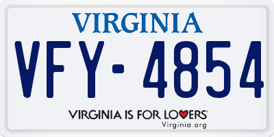 VA license plate VFY4854