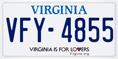 VA license plate VFY4855