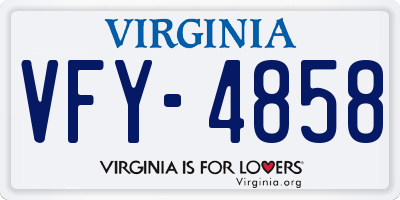 VA license plate VFY4858