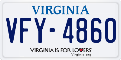 VA license plate VFY4860