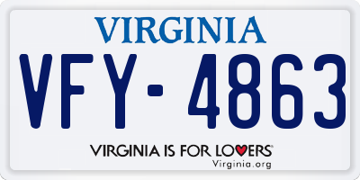 VA license plate VFY4863