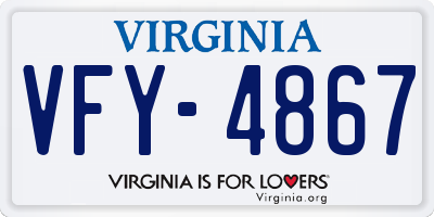 VA license plate VFY4867