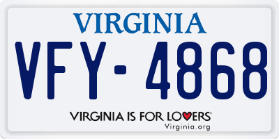 VA license plate VFY4868