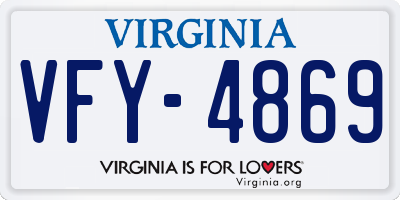 VA license plate VFY4869