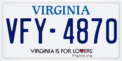 VA license plate VFY4870