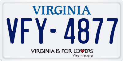 VA license plate VFY4877