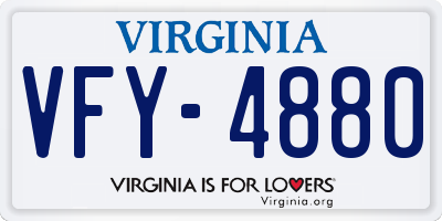 VA license plate VFY4880