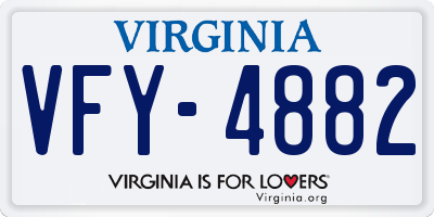 VA license plate VFY4882