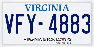 VA license plate VFY4883