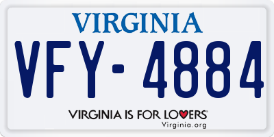 VA license plate VFY4884