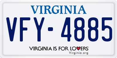 VA license plate VFY4885