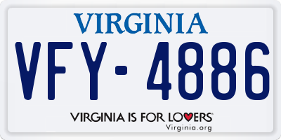 VA license plate VFY4886