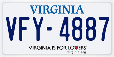 VA license plate VFY4887