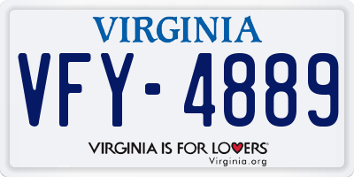 VA license plate VFY4889