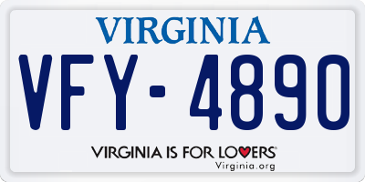 VA license plate VFY4890