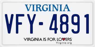 VA license plate VFY4891