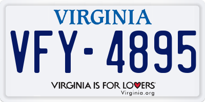 VA license plate VFY4895