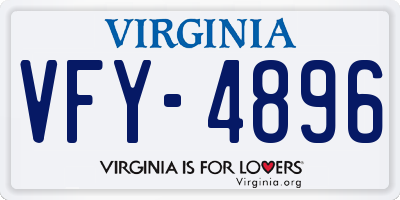 VA license plate VFY4896