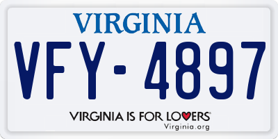 VA license plate VFY4897