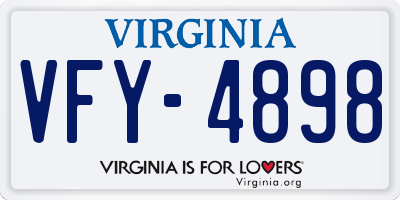 VA license plate VFY4898