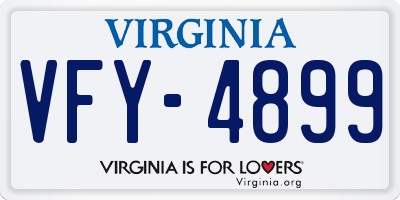 VA license plate VFY4899