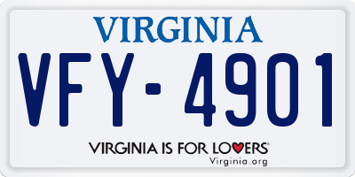 VA license plate VFY4901