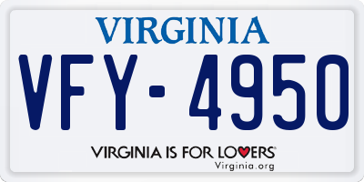 VA license plate VFY4950