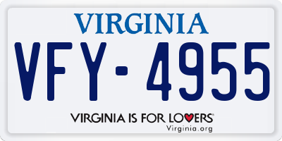 VA license plate VFY4955