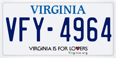 VA license plate VFY4964